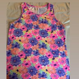 A multicolor kids floral tank top